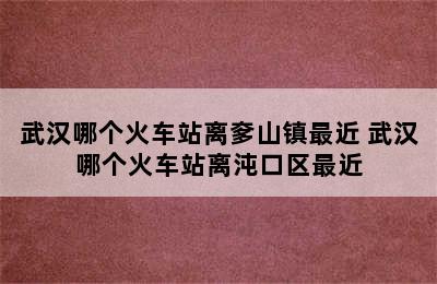 武汉哪个火车站离奓山镇最近 武汉哪个火车站离沌口区最近